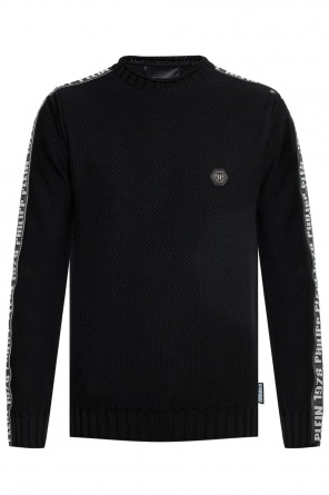 Logo-patched braided sweater, zdjęcie 1 Logo-patched braided sweater od Philipp Plein